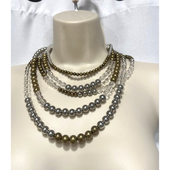 Macy's women's Multi-layered bead necklace - Picture 4 of 9